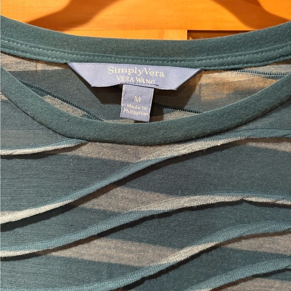 Simply Vera Vera Wang Women's Striped Windy Jacquard Tee - Size M - Picture 3 of 9